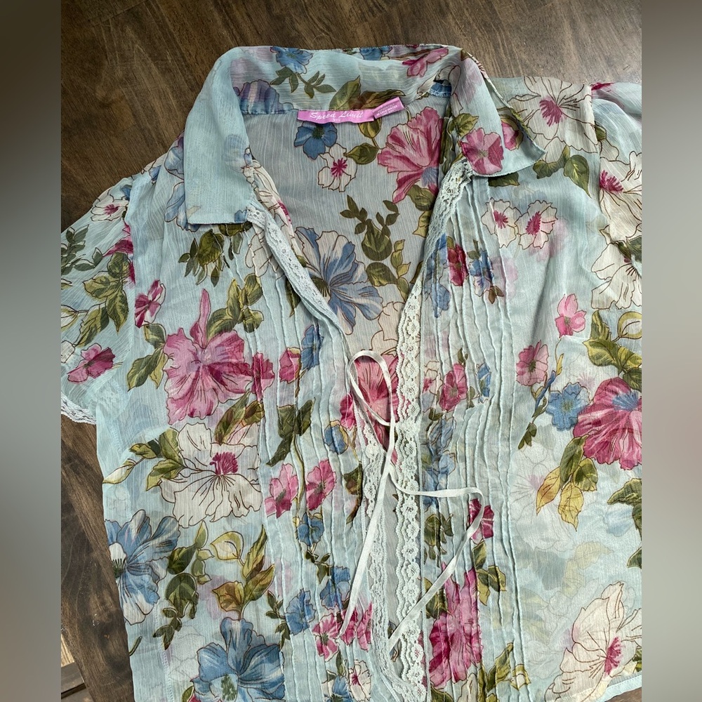 Speed Limit sheer tie front top